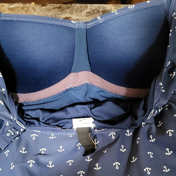 Navy Anchors Aweigh Joanne Twist Front Design Tummy Control One Piece Swimsuit - Picture 9 of 12